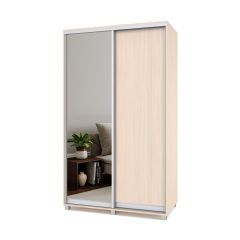РОЛАНД Шкаф-купе с зеркалом Млечный дуб (450*1300) Р432 в Казани - kazan.mebel24.online | фото 2