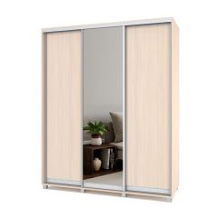 РОЛАНД Шкаф-купе с зеркалом Млечный дуб (450*1800) Р482 в Казани - kazan.mebel24.online | фото