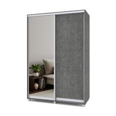 РОЛАНД Шкаф-купе зеркалом Камень темный (600*1500) Р652 в Казани - kazan.mebel24.online | фото