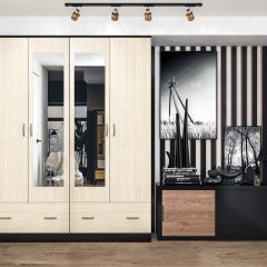 Шкаф Ронда ШК-4 с зеркалом (венге/беленый дуб) в Казани - kazan.mebel24.online | фото 3