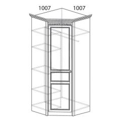 Шкаф угловой №183 "Лючия" Фасад зеркало (Угол 1007*1007) Дуб оксфорд серый в Казани - kazan.mebel24.online | фото 2