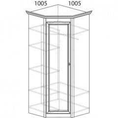 Шкаф угловой №662 "Флоренция" Фасад зеркало (угол 1005*1005) Дуб оксфорд в Казани - kazan.mebel24.online | фото 2