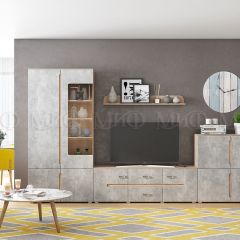 КИМ Стенка (Бетон темный/Дуб Сонома) Вариант 1 в Казани - kazan.mebel24.online | фото