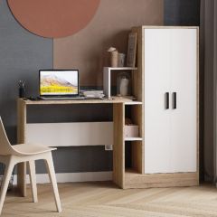 Стол компьютерный СКМ-1 ЛДСП Белый/Дуб сонома в Казани - kazan.mebel24.online | фото