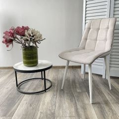 Стул CHIC HE622-01/ HE622-05 топленое молоко, ткань/ белый каркас М-City в Казани - kazan.mebel24.online | фото 4