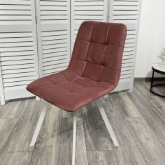 Стул CHILLI-Q SQUARE розовый #15, велюр / белый каркас, 4 шт./1 к, М-City в Казани - kazan.mebel24.online | фото 4