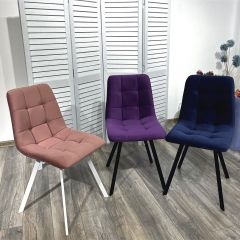 Стул CHILLI-Q SQUARE розовый #15, велюр / белый каркас, 4 шт./1 к, М-City в Казани - kazan.mebel24.online | фото 5