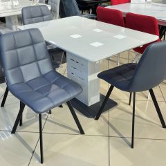 Стул CHILLI SQUARE HK017-09 серо-черничный, PU/ черный каркас М-City в Казани - kazan.mebel24.online | фото 6