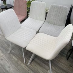 Стул ELVIS WZ2042-18 белая галька фактурный велюр / белый каркас М-City в Казани - kazan.mebel24.online | фото 6
