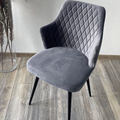 Стул HERMAN 360 град. СЕРЫЙ #27, велюр / черный каркас М-City в Казани - kazan.mebel24.online | фото