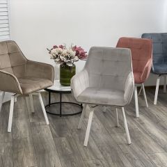 Стул MAVERICK 360 град. поворот. BLUVEL-40 BEIGE/ белый каркас, М-City в Казани - kazan.mebel24.online | фото 3