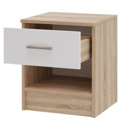 БЕАТРИС Тумба прикроватная (Дуб Сонома/Белый глянец) в Казани - kazan.mebel24.online | фото 2