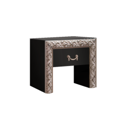 Тумба прикроватная Тиффани Premium черная/серебро (ТФТП-1(П) в Казани - kazan.mebel24.online | фото