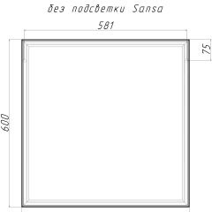 Зеркало Corsica 600х600 black без подсветки Sansa (SB1064Z) в Казани - kazan.mebel24.online | фото 4