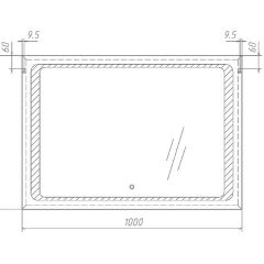 Зеркало Galaxy 100 alum с подсветкой Sansa (SG1008Z) в Казани - kazan.mebel24.online | фото 7