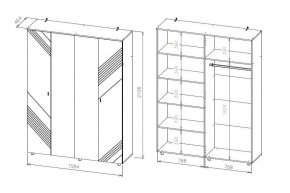 БАЙКАЛ Шкаф четырехстворчатый (Графит/Дуб золотой) в Казани - kazan.mebel24.online | фото 3