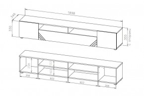 БАЙКАЛ Тумба для телевидеоаппаратуры (Графит/Дуб золотой) в Казани - kazan.mebel24.online | фото 3