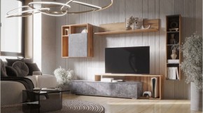 ДАЛЛАС Гостиная (модульная) цемент темный в Казани - kazan.mebel24.online | фото