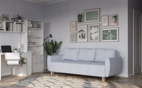 Диван-кровать Тулисия пастельно-голубой, ткань рогожка в Казани - kazan.mebel24.online | фото 4