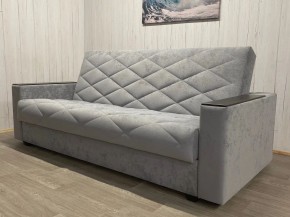Диван Престиж-15 (НПБ+МДФ) велюр Sensey silver в Казани - kazan.mebel24.online | фото 2