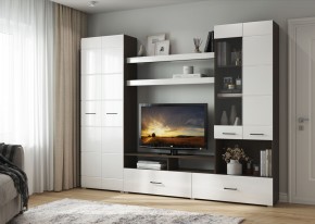 Гостиная Альфа МДФ (Венге/Белый глянец) в Казани - kazan.mebel24.online | фото 4