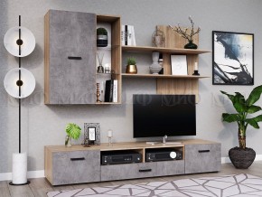 Гостиная Нэнси NEW Вариант №5 ЛДСП (Бетон светлый/Сонома) в Казани - kazan.mebel24.online | фото