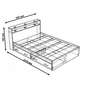 Камелия Кровать с ящиками 0900, цвет дуб сонома, ШхГхВ 93,5х217х78,2 см., сп.м. 900х2000 мм., без матраса, основание есть в Казани - kazan.mebel24.online | фото 6