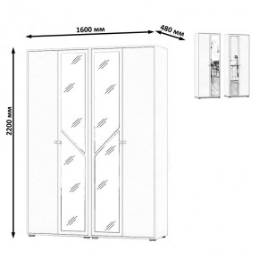 Камелия Шкаф 4-х створчатый, цвет дуб сонома, ШхГхВ 160х48х220 см., универсальная сборка, можно использовать как два отдельных шкафа в Казани - kazan.mebel24.online | фото 4