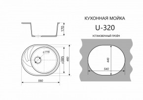 Каменная мойка ULSTONE U-320 (560х460) в Казани - kazan.mebel24.online | фото 2