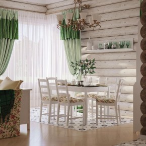Комлект Вествик обеденный стол и четыре стула, массив сосны, цвет белый в Казани - kazan.mebel24.online | фото 1