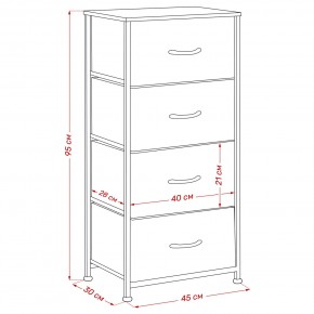 Комод Leset Линкс 4 ящ. (к/з), Каркас Белый, ящики Белые в Казани - kazan.mebel24.online | фото 8