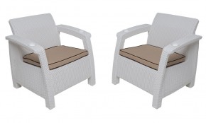 Комплект на балкон Yalta Premium Balcony Set (Ялта) белый (+подушки под спину) в Казани - kazan.mebel24.online | фото 4