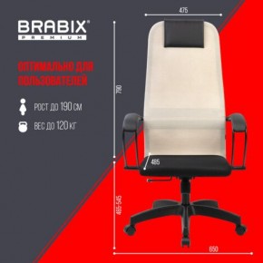 Кресло BRABIX PREMIUM "Ultimate EX-800" пластик, плотная двойная сетка Х2, черное/бежевое, 532916 в Казани - kazan.mebel24.online | фото 6