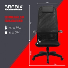 Кресло офисное BRABIX PREMIUM "Ultimate EX-801" пластик, плотная двойная сетка Х2, черное, 532922 в Казани - kazan.mebel24.online | фото 5