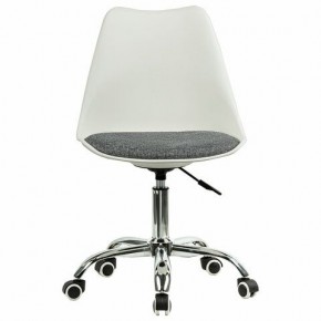 Кресло стул BRABIX "Eames MG-310 CH", хром, пластик белый, ткань серая, 532924 в Казани - kazan.mebel24.online | фото 1