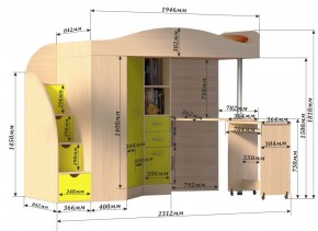 Кровать-чердак Юниор 4 (800*1900) в Казани - kazan.mebel24.online | фото 3