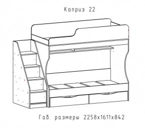 КАПРИЗ-22 Кровать двухъярусная 800 настил ЛДСП в Казани - kazan.mebel24.online | фото 2