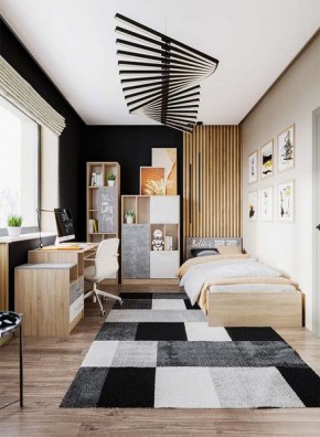 Кровать Колибри Лофт 0.9 дуб сонома/ателье светлое в Казани - kazan.mebel24.online | фото 2