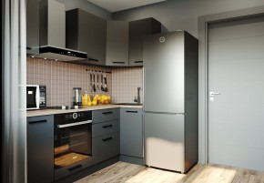 Кухня угловая Антрацит 2200х1000 (Стол. 38мм) в Казани - kazan.mebel24.online | фото 1
