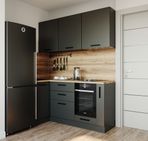 Кухонный гарнитур угловой Антрацит 1000*1800 (Стол. 38мм) в Казани - kazan.mebel24.online | фото