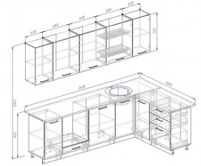 Кухонный гарнитур угловой Графика 2600х1600 (Стол. 26мм) в Казани - kazan.mebel24.online | фото 2