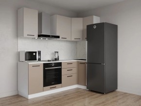 Кухонный гарнитур угловой Каппучино 2200*1000 (Стол. 38мм) в Казани - kazan.mebel24.online | фото