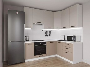 Кухонный гарнитур угловой Каппучино 2200*1600 h 950 (Стол. 38мм) в Казани - kazan.mebel24.online | фото