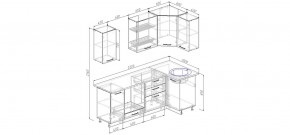 Кухонный гарнитур угловой Латте 2200х1000 (Стол. 38мм) в Казани - kazan.mebel24.online | фото 2
