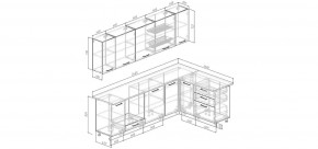 Кухонный гарнитур угловой Санторини 2600*1600 (Стол. 26мм) в Казани - kazan.mebel24.online | фото 2