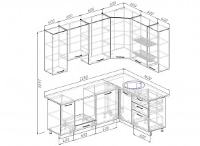 Кухонный гарнитур угловой Шампань 2200х1600 (Стол. 26мм) в Казани - kazan.mebel24.online | фото 2