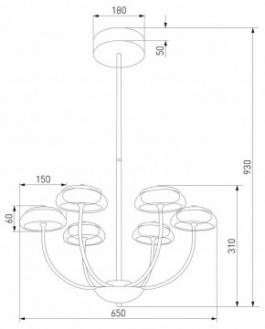 Люстра на штанге Eurosvet Fungo 50388 LED черный в Казани - kazan.mebel24.online | фото 4