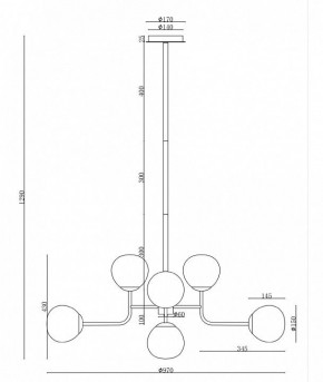 Люстра на штанге Maytoni Erich MOD221-PL-08-G в Казани - kazan.mebel24.online | фото 6