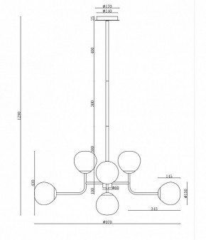 Люстра на штанге Maytoni Erich MOD221-PL-08-N в Казани - kazan.mebel24.online | фото 3