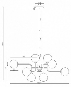 Люстра на штанге Maytoni Erich MOD221-PL-12-N в Казани - kazan.mebel24.online | фото 3